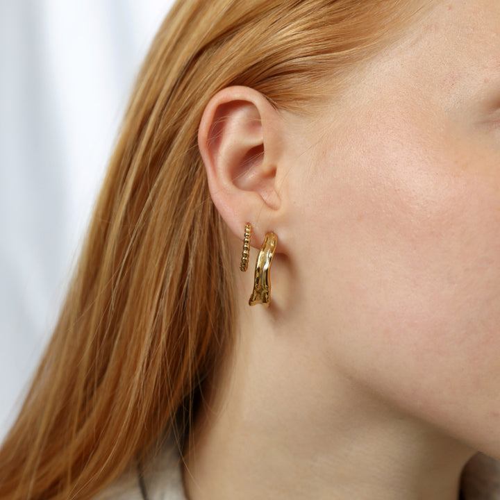 Hildur - Bubble Hoop øreringe i rustfrit stål