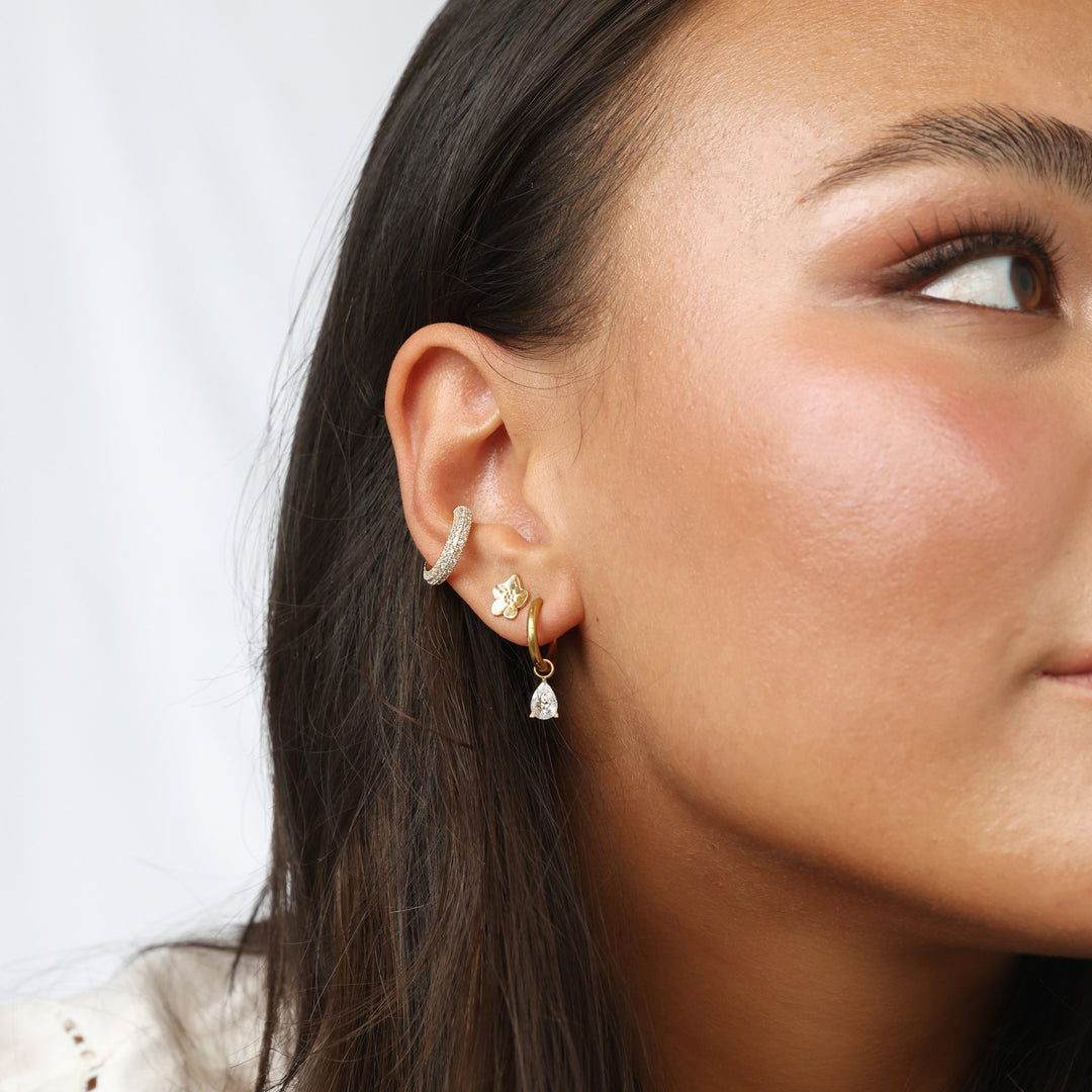 Solina - Krystal Ear Cuff Rustfrit Stål