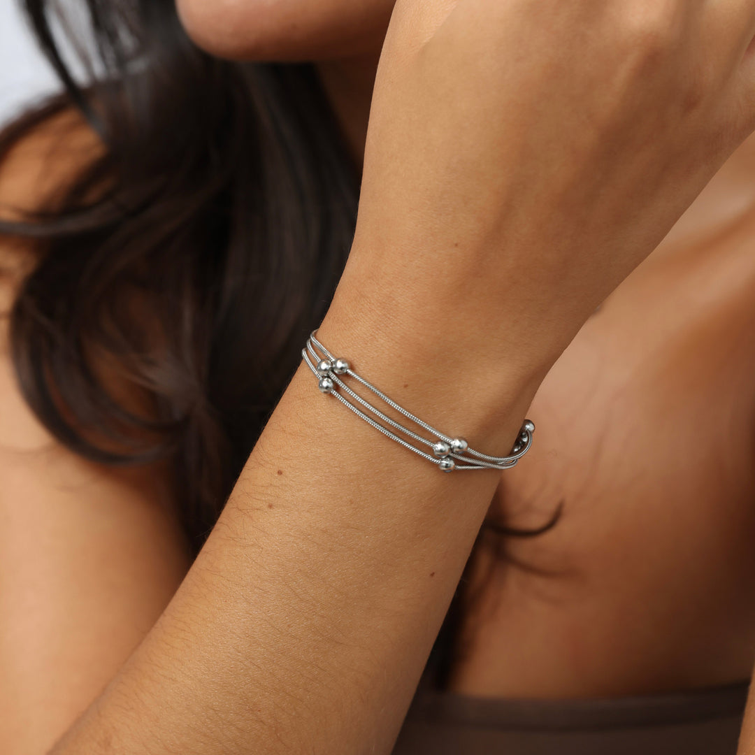 Oda - Multi-Strand Bead Bracelet Stainless Steel