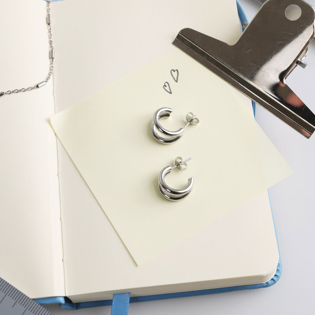 Heylin - Dobbelt øreringe i rustfrit stål