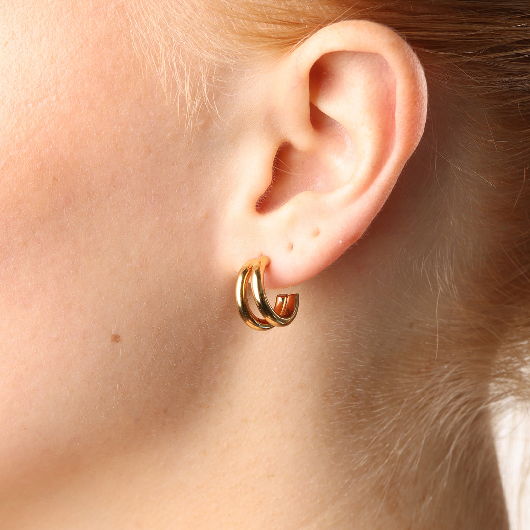 Heylin - Dobbelt øreringe i rustfrit stål