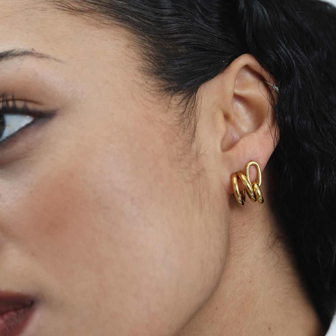 Heylin - Dobbelt øreringe i rustfrit stål