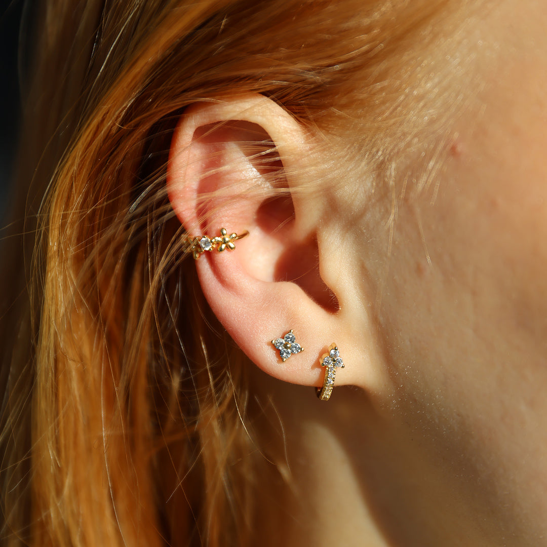 Hera - Krystal Ørestikker i Rustfrit Stål