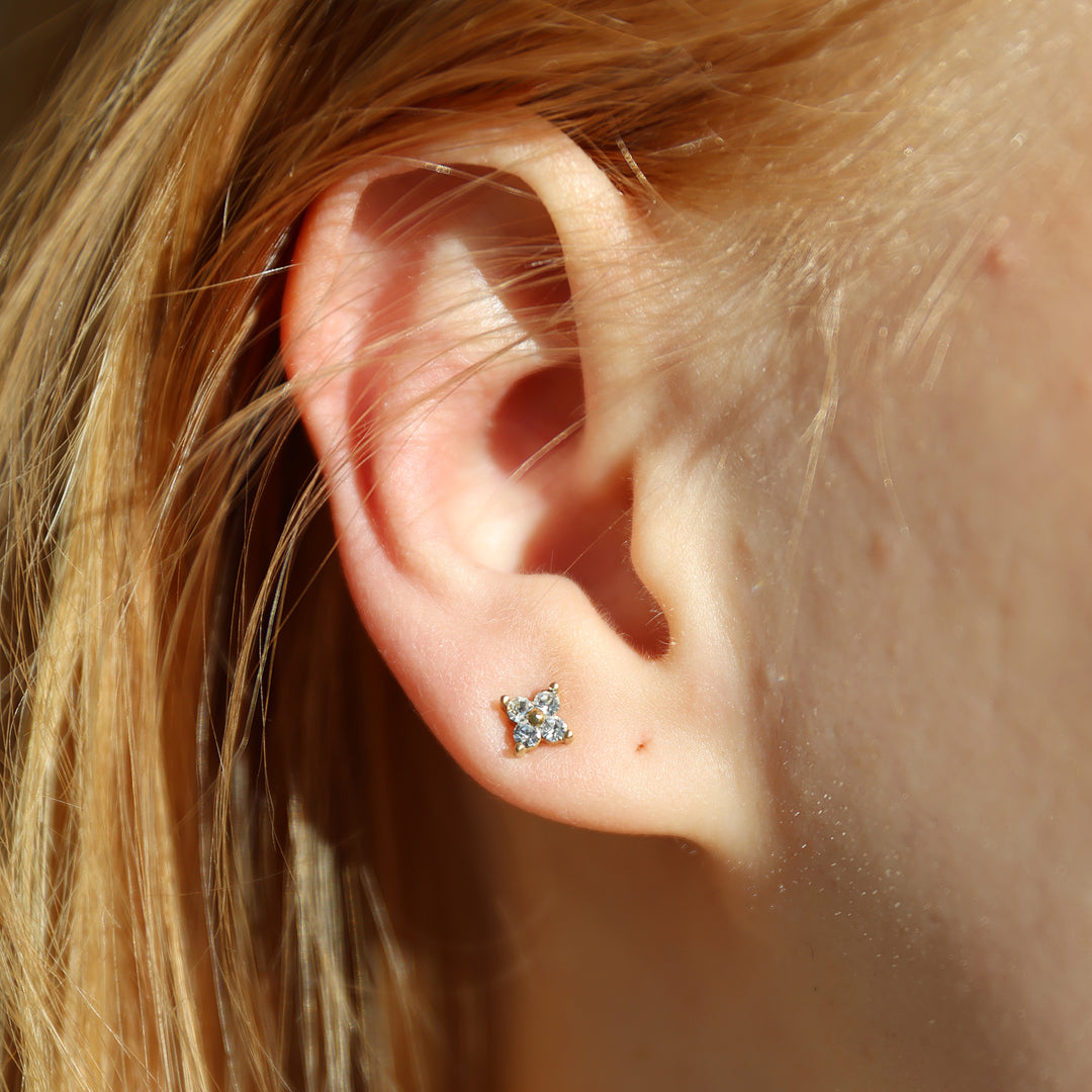 Hera - Krystal Ørestikker i Rustfrit Stål