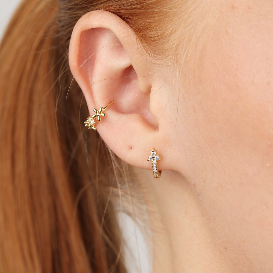 Della - Krystal Hoop Øreringe Rustfrit Stål