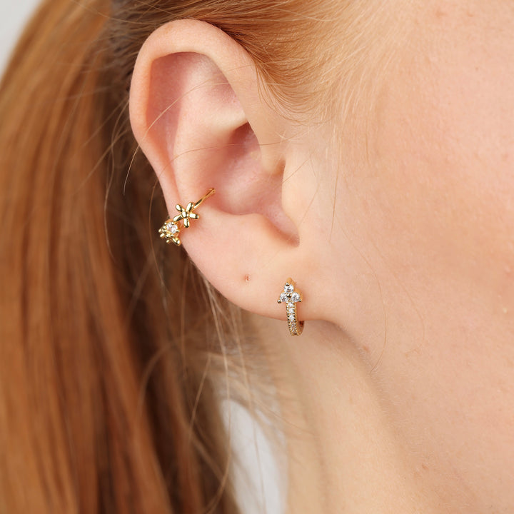 Della - Krystal Hoop Øreringe Rustfrit Stål