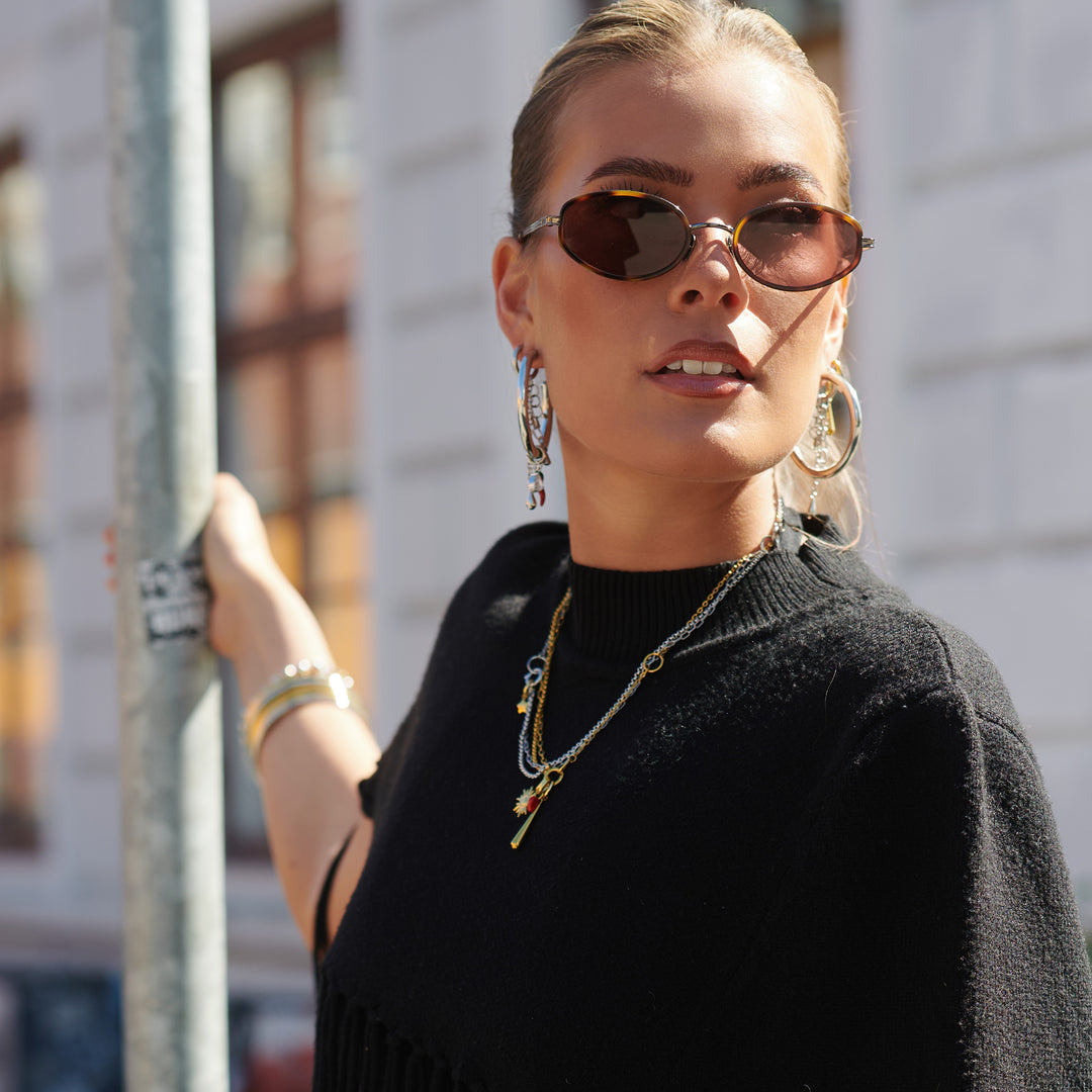 Onyx - Layered Chain Necklace Stainless Steel