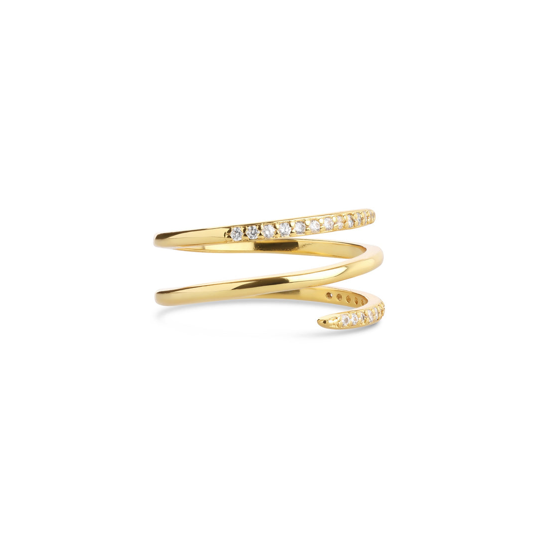 Jada – ring med krystal i rustfrit stål, guld | Timi of Sweden