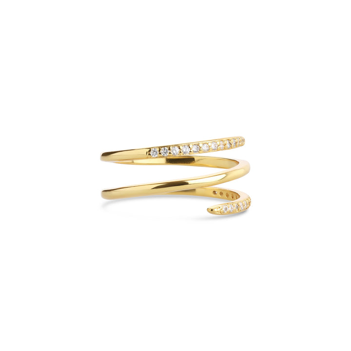 Jada – ring med krystal i rustfrit stål, guld | Timi of Sweden