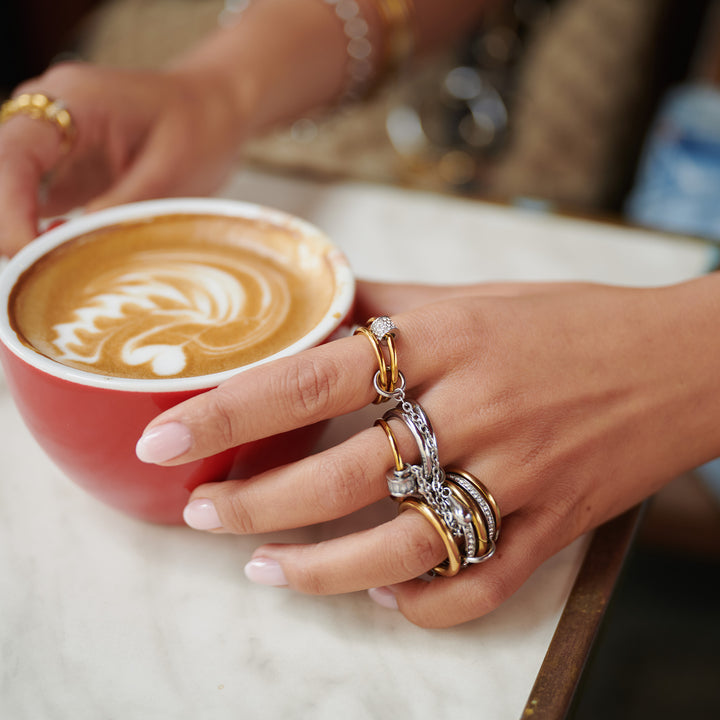 Inez - Trippel Statement-ring i rustfrit stål