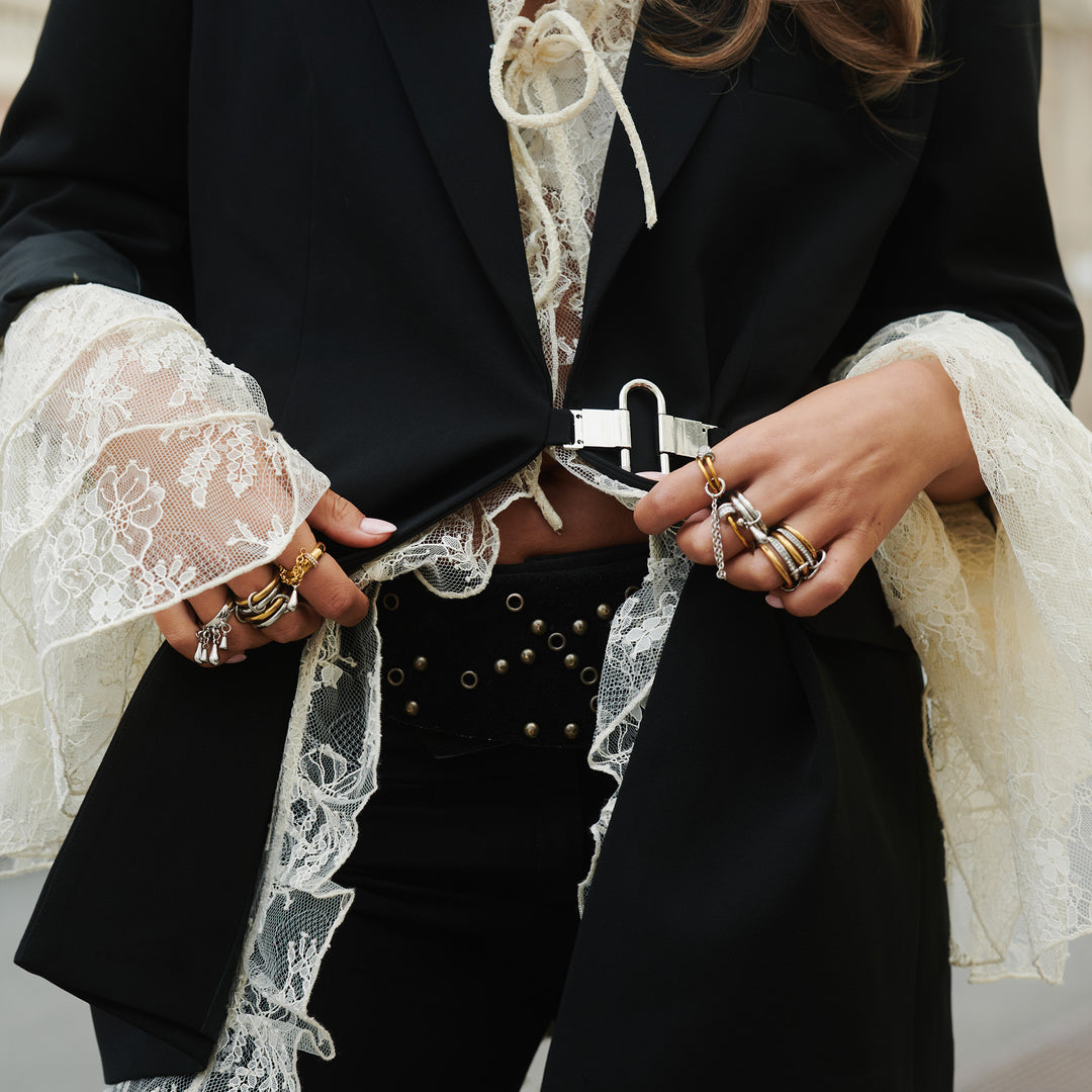 Inez - Trippel Statement-ring i rustfrit stål