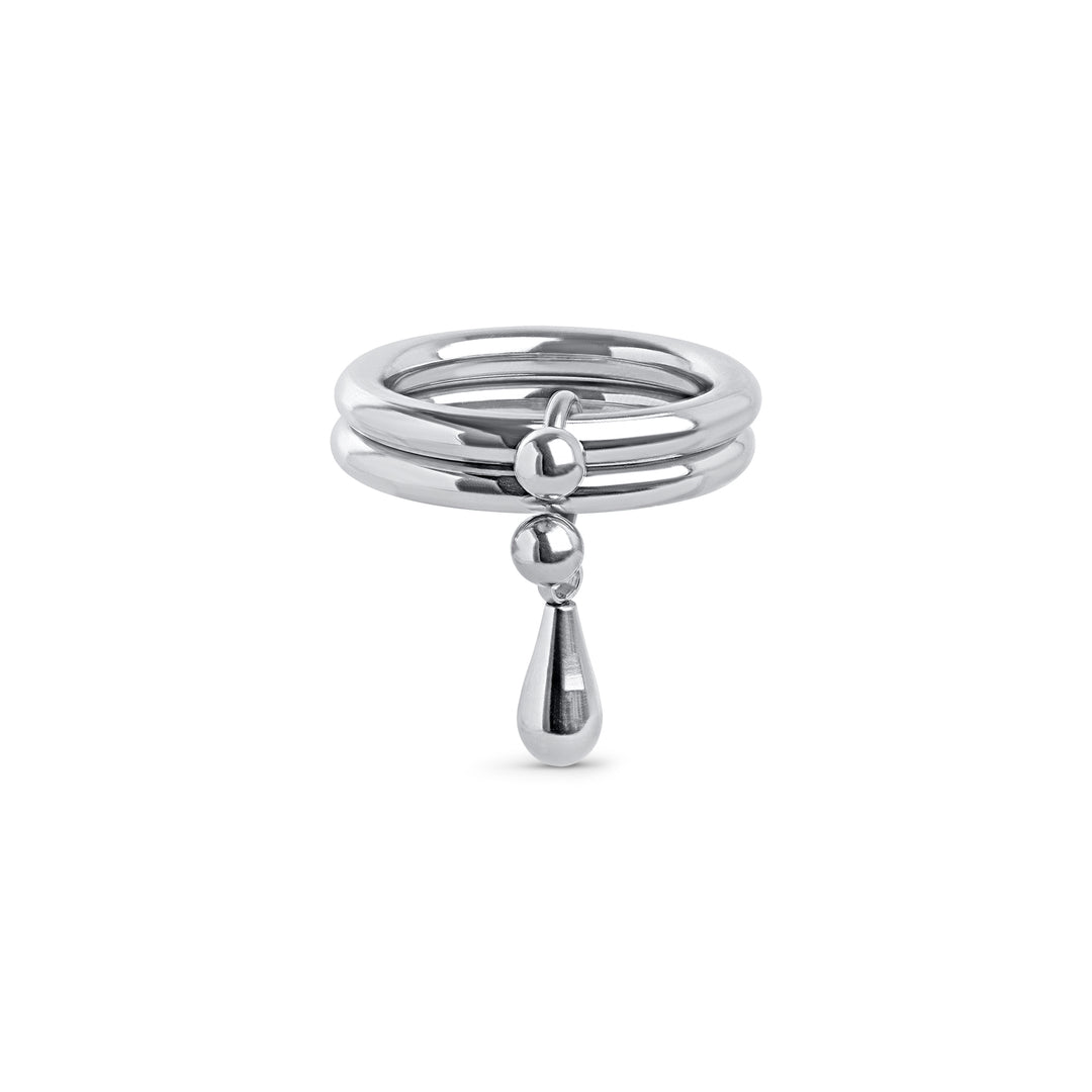 Storm - Duo Drop Ring Rustfrit Stål