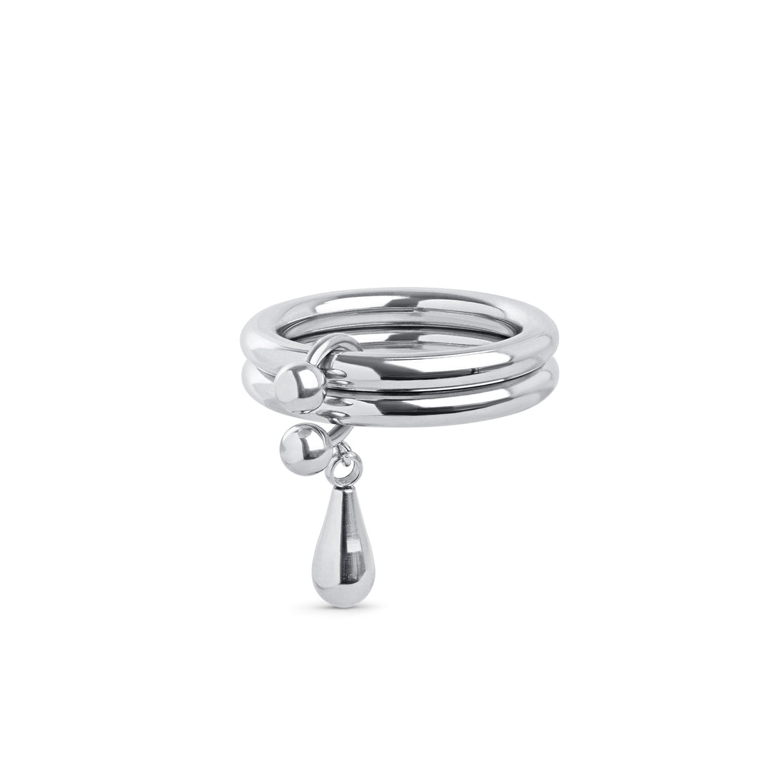 Storm - Duo Drop Ring Rustfrit Stål