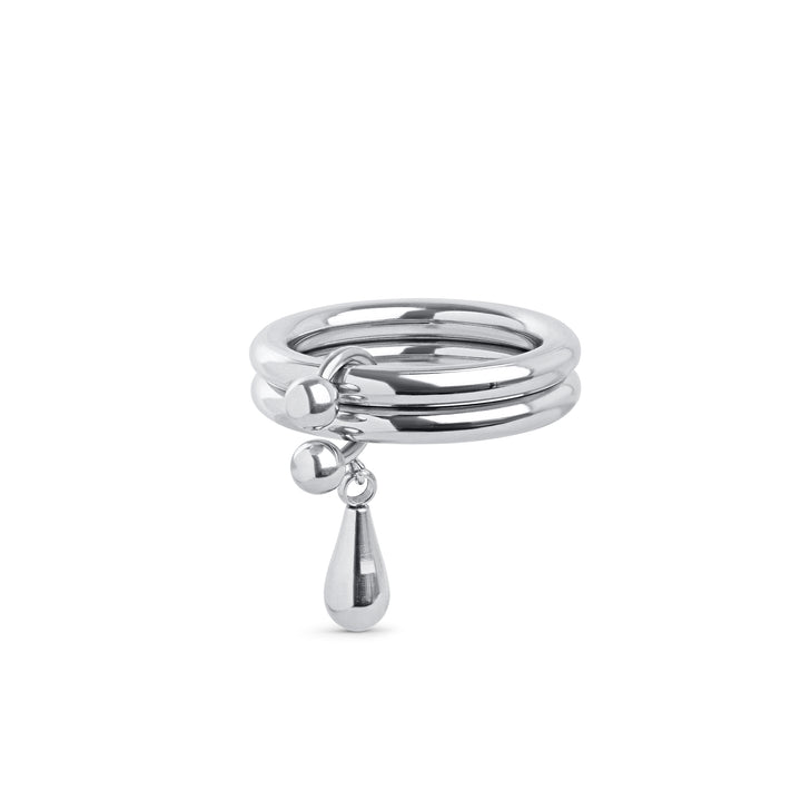 Storm - Duo Drop Ring Rustfrit Stål