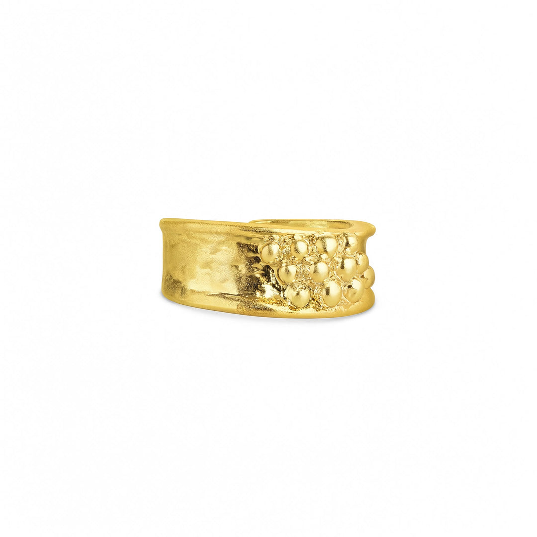 Iben – statement ring i rustfrit stål, guld | Timi of Sweden