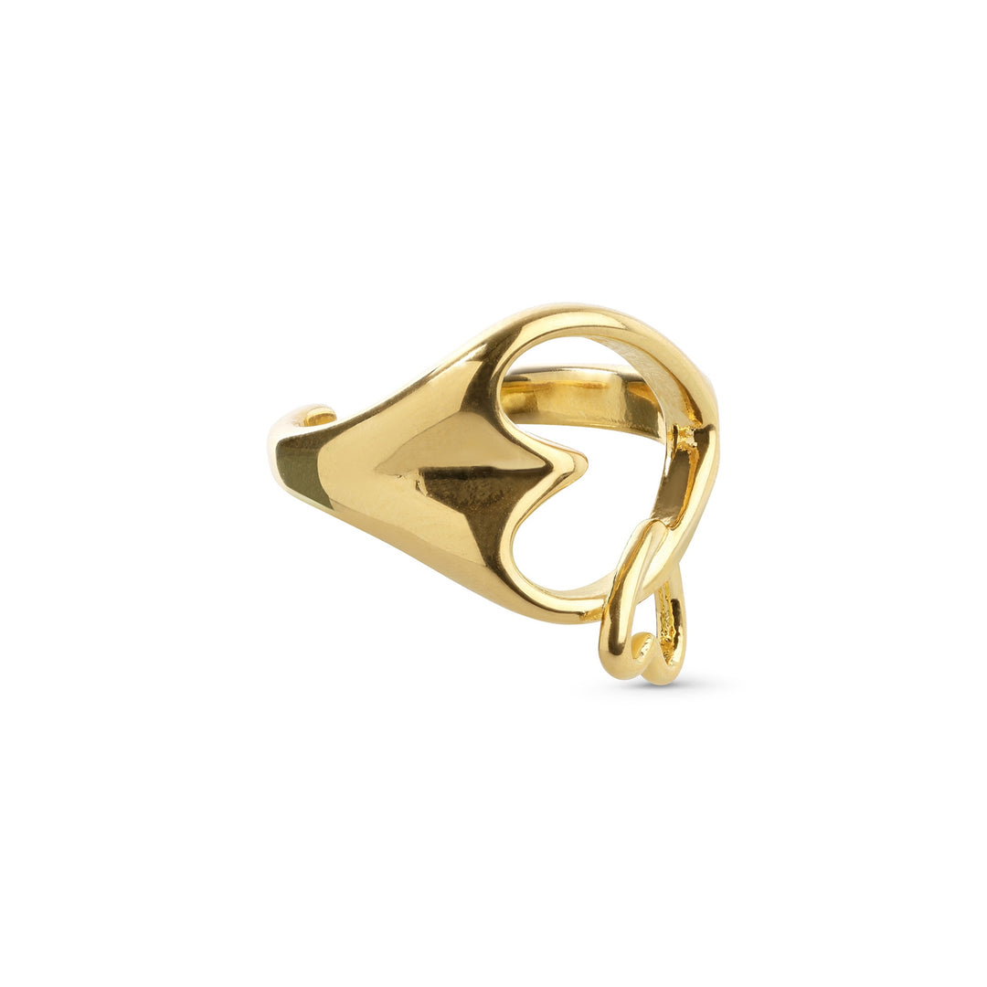 Britta – heart ring in stainless steel, gold | Timi of Sweden
