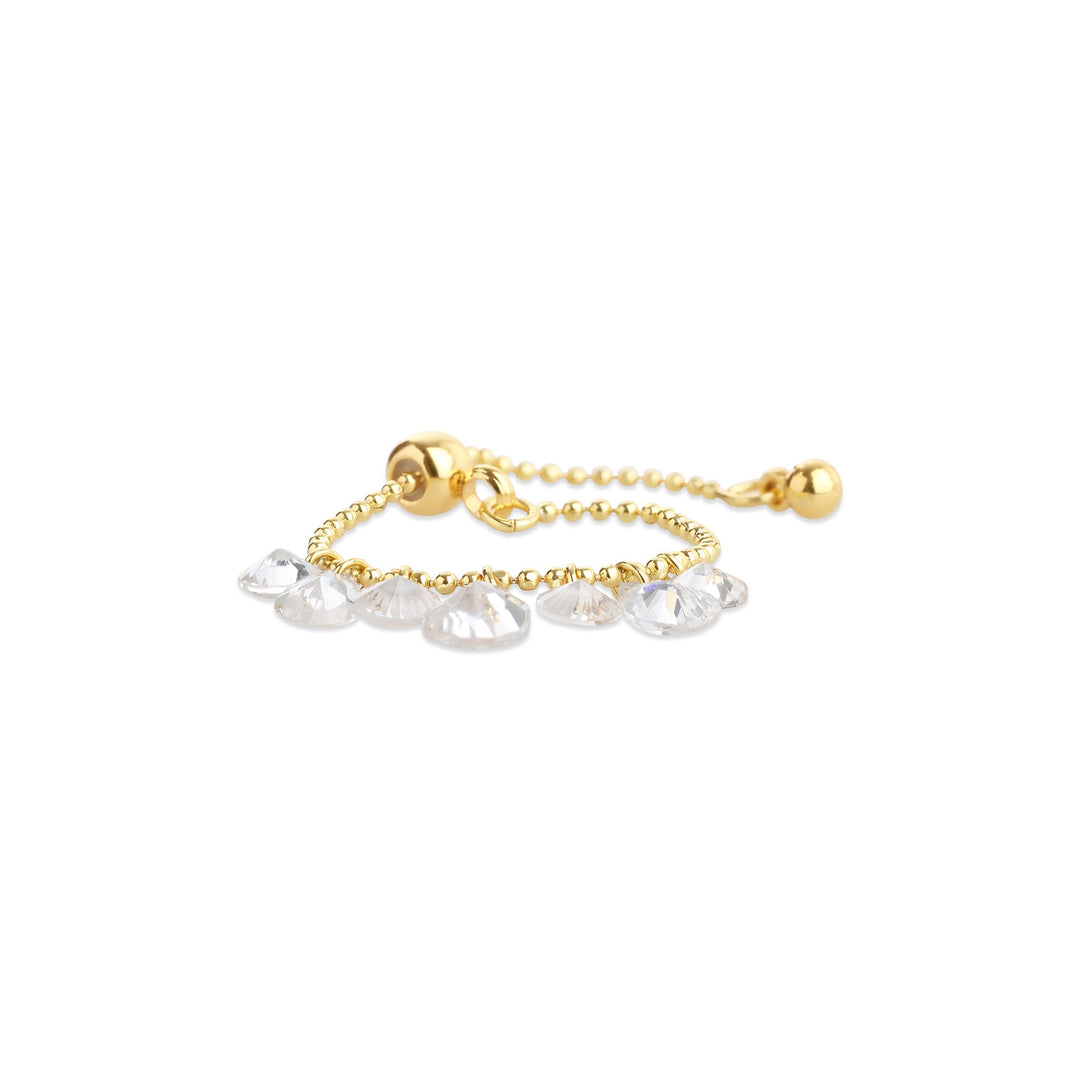 Malie – crystal ring in stainless steel, gold | Timi of Sweden