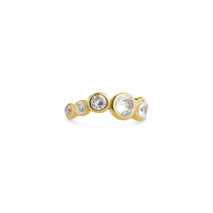 Noell – ring med krystal i rustfrit stål, guld | Timi of Sweden