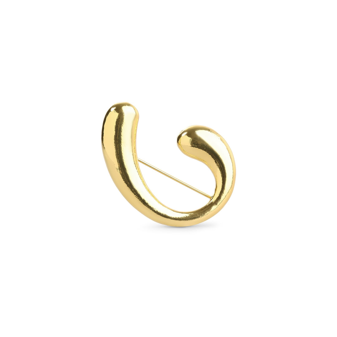 Novelia – skulpturel broche, guld | Timi of Sweden