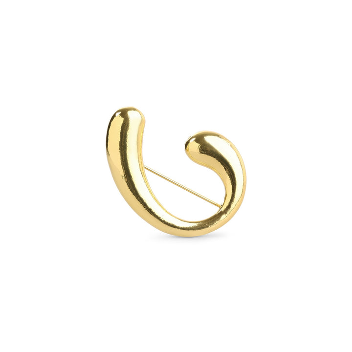 Novelia – skulpturel broche, guld | Timi of Sweden