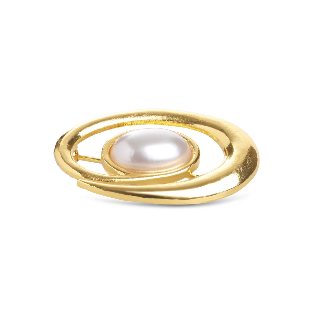 Morgana – perlebroche, guld | Timi of Sweden