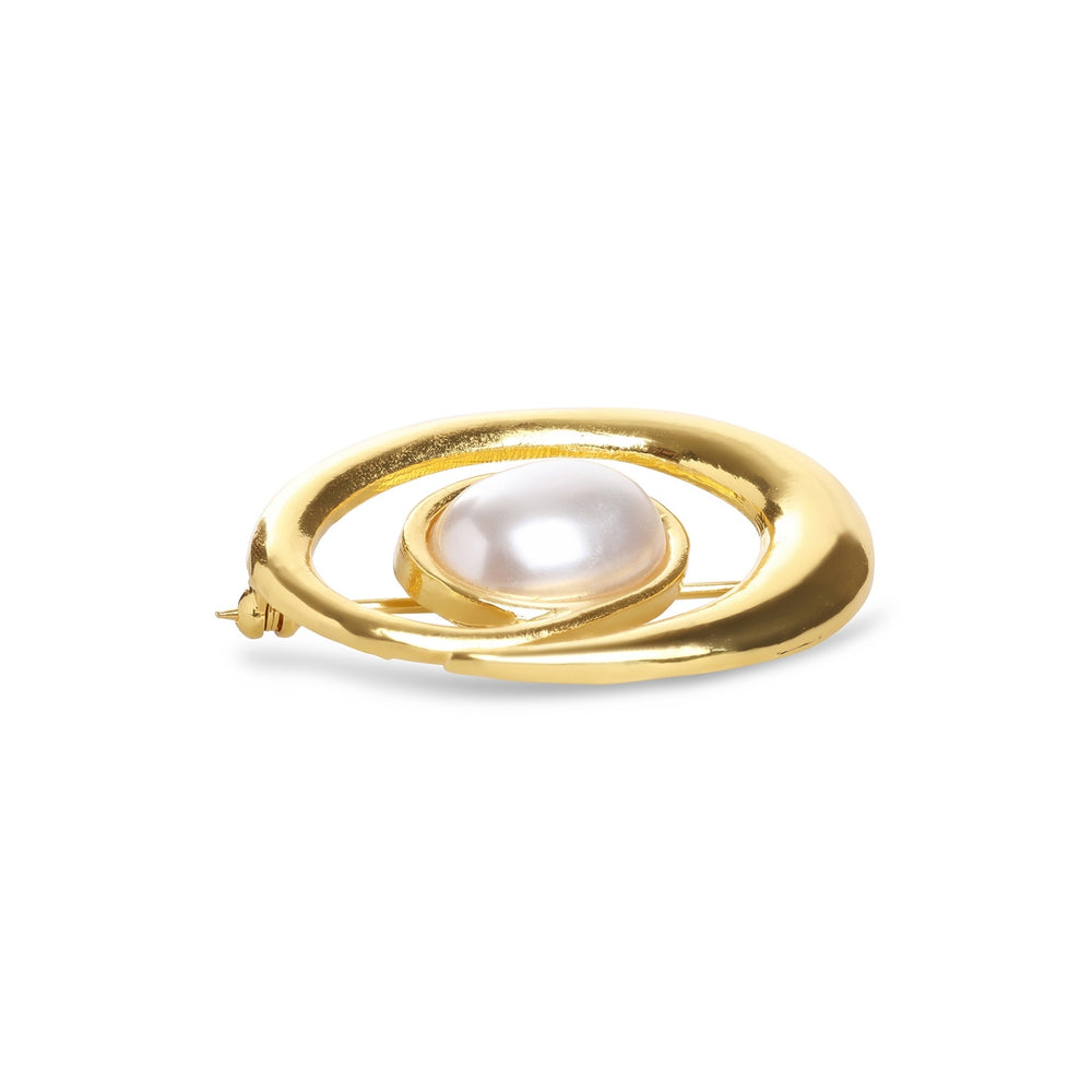 Morgana – perlebroche, guld | Timi of Sweden
