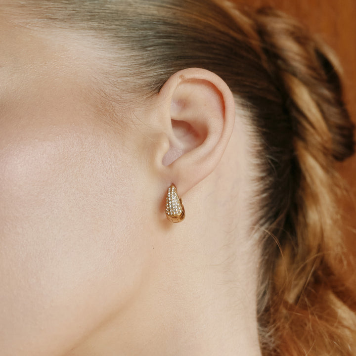Sunniva - Pavé Hoop Earrings
