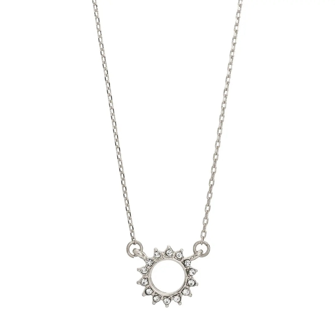 Crystal Sun Necklace Silver