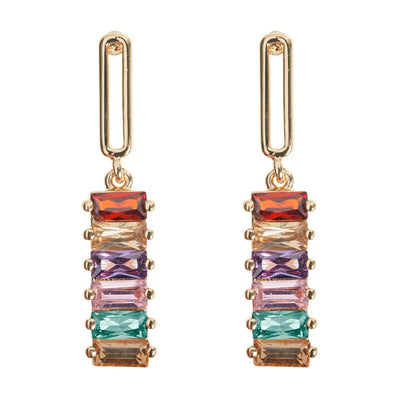 Dangling colored stones earrings