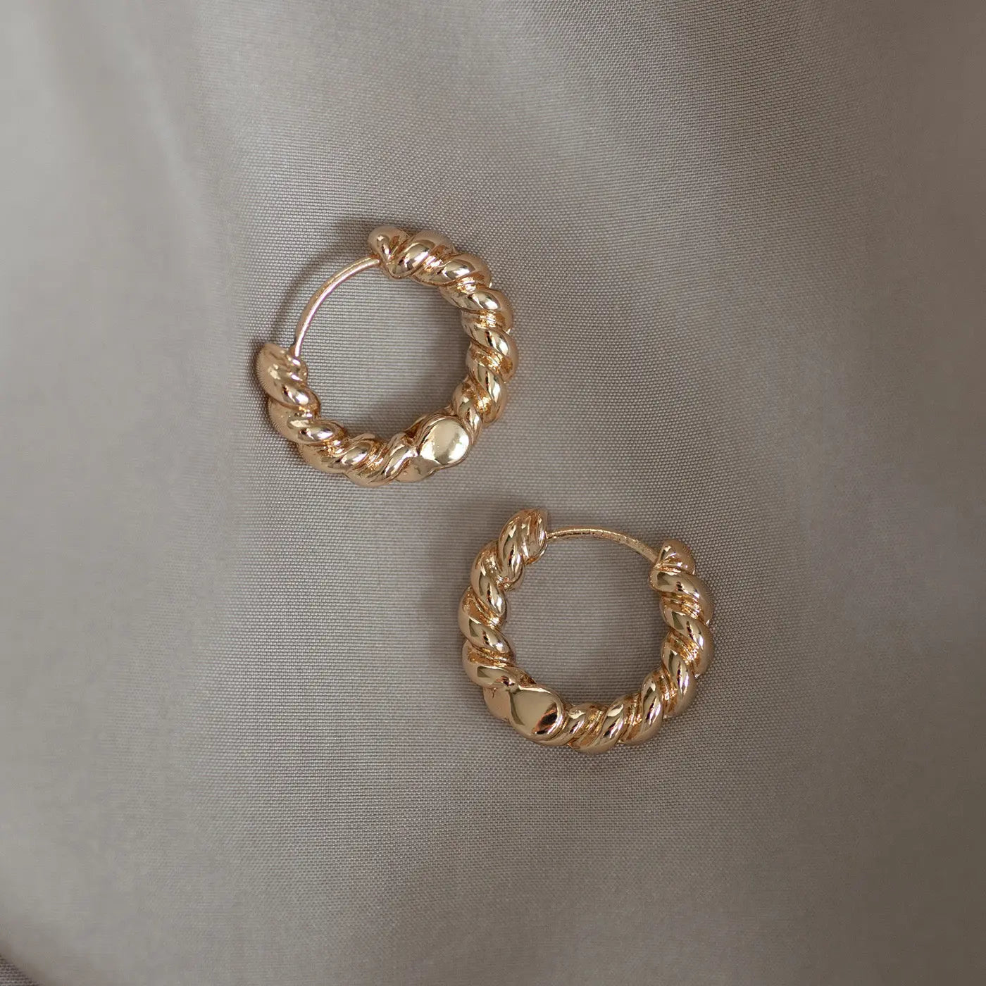 Twisted Hoop Øreringe - Guld