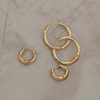 Basic Medium Hoop Ørering - Guld