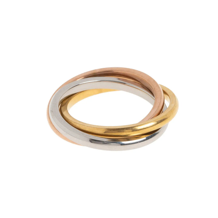 Jules - Trefarvet ring i rustfrit stål