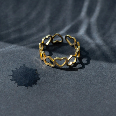 Sophie - Heart Outline Ring Rustfrit Stål