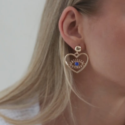 Suzy - Evil Eye Heart Stud øreringe